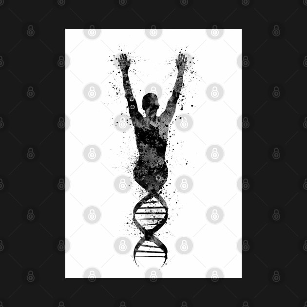 Human DNA Black and White Genetics Gift by LotusGifts