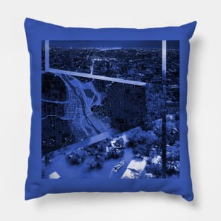 waterbreak collage of the wetland city ecopop architectural artsy Pillow