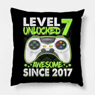 7 Year Old Video Awesome Since 2017 7th Birthday Pillow