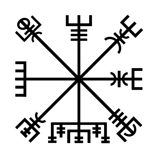 Vegvísir (black symbol) by Vikingnerds