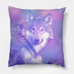 Wolf Colorized Pillow