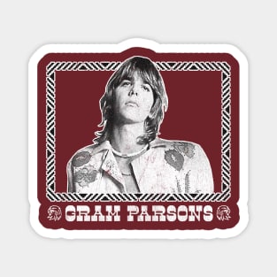 Gram Parsons /\/\/\/ Retro Faded-Style Fan Art Design Magnet