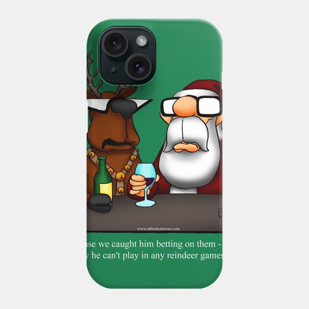 Funny Christmas Holiday Reindeer Cartoon Phone Case by abbottcartoons