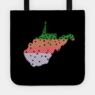 Trout Fishing Rainbow Trout Pattern West Virginia State Map Tote