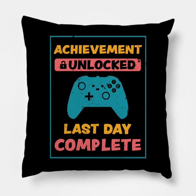 Happy Last Day of School For Teachers Students,Unlocked Vingtage Gaming Pillow by KRMOSH