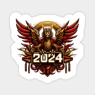 Wooden Gold Red Dragon 2024 No.2 Magnet