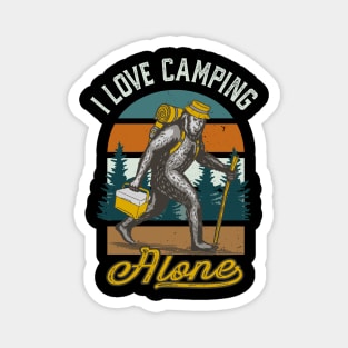 I Love Camping Solo Bigfoot Sasquatch Magnet