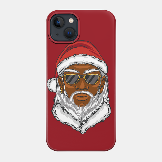 Black Santa Cartoon - Black Santa Claus - Phone Case