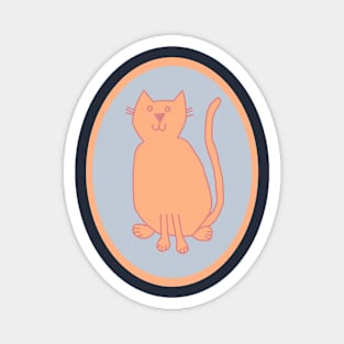 Peach Fuzz Cat Oval Magnet