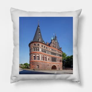 Holsten Gate, Luebeck, Schleswig-Holstein, Germany, Europe Pillow