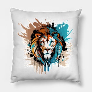 Graffiti Paint Lion Creative Inspiration Pillow