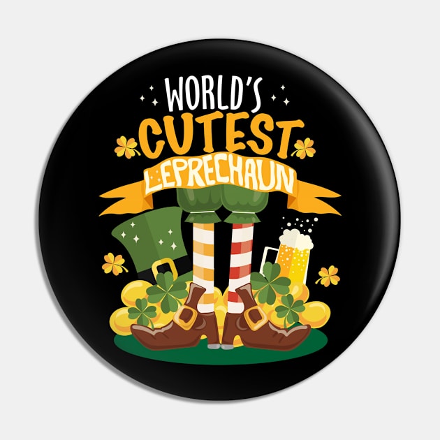 World's Cutest Leprechaun St. Patrick's Day Funny T-shirt Pin by BadDesignCo