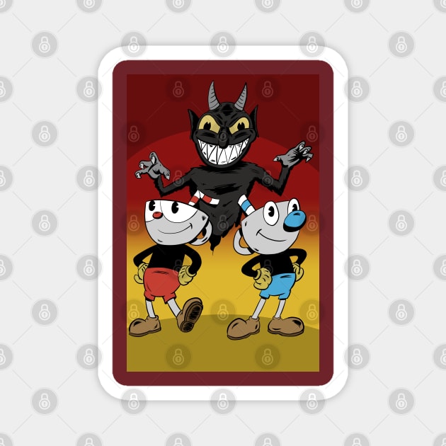 Cuphead and Mugman Magnet by Black Snow Comics