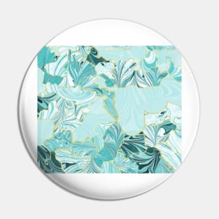 Marbled Kintsugi Teal Pin