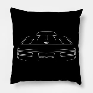 front/profile Chevy Corvette C4 ZR-1 - stencil, white Pillow