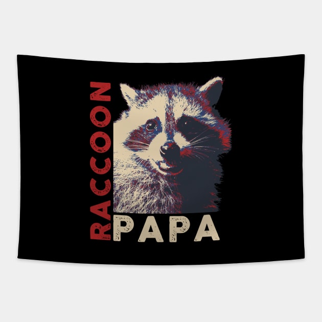 Raccoon Papa Tapestry by mia_me