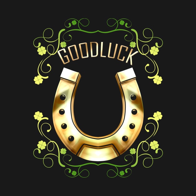 Good Luck With A Golden Horseshoe For Irish St Patricks Day by SinBle