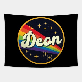 Deon // Rainbow In Space Vintage Style Tapestry