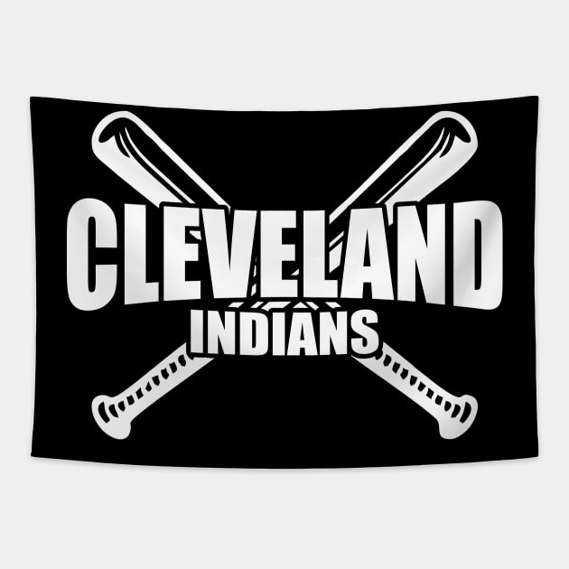 Cleveland Indians white style Tapestry by Aldyz