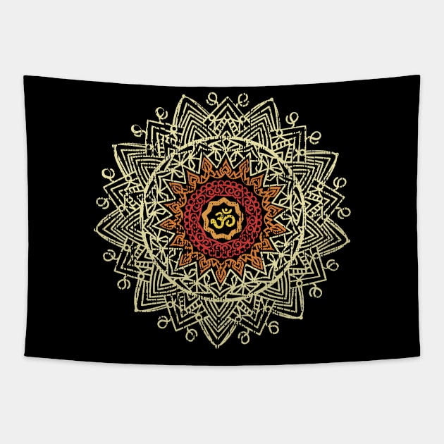 Vintage Mandala yoga Fractal Geometry Art Good Vibe design Tapestry by Luxara