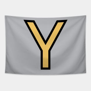 Funky Yellow Letter Y Tapestry