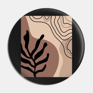 Minimal Modern  Abstract Shapes  Leaves Warm Tones  Design Pin