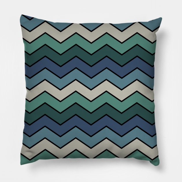 vintage zig zags Pillow by imaginekaye