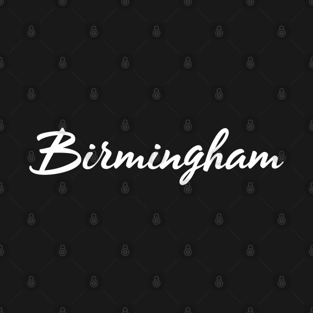 Discover Birmingham white flowing text - Birmingham - T-Shirt