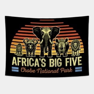 Africa's Big Five Safari | Leopard Rhino Elephant Buffalo Lion | Big 5 Africa | Chobe National Park Tapestry