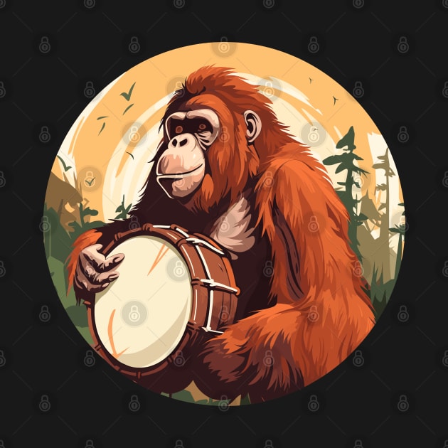 Orangutan playing drums by Graceful Designs