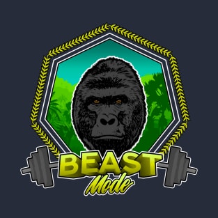 Gorilla Illustration, fitness beast mode training T-Shirt