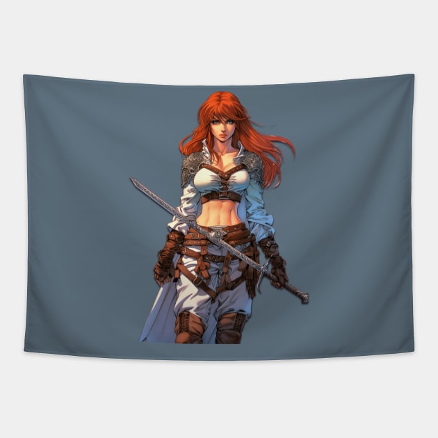 Anime Red Sonja Warrior Queen Tapestry by ForbiddenGeek