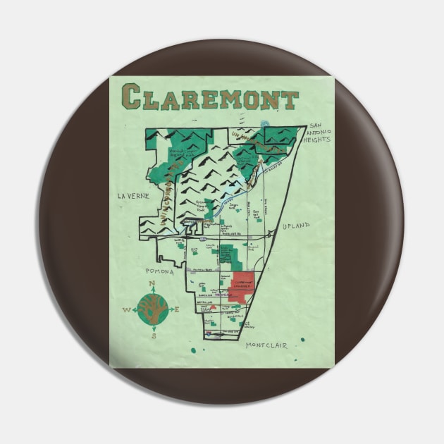 Claremont Pin by PendersleighAndSonsCartography