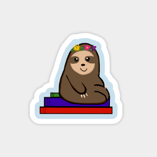 Sloth On Books Magnet