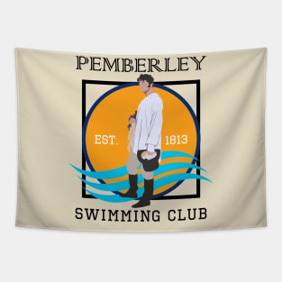 Pemberley Swimming Club Est. 1813 - Pride and Prejudice BLACK Tapestry