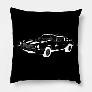 Camaro Bumble Bee White Outline Pillow