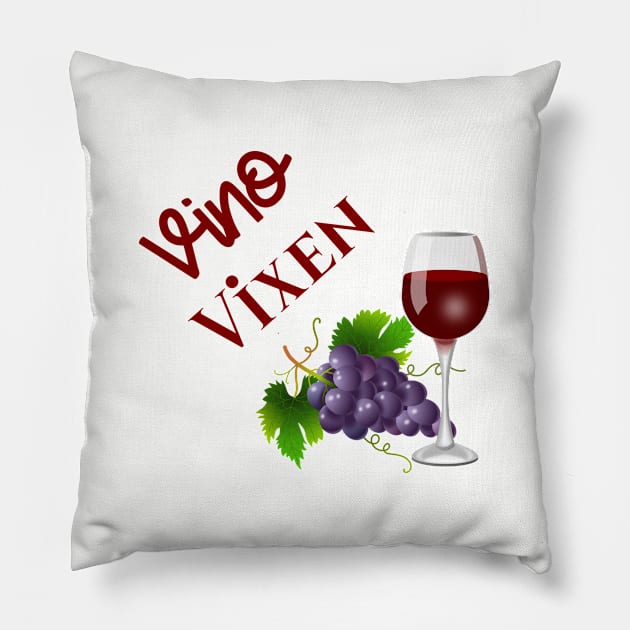 Vino Vixen Wine Lover Pillow by CoastalDesignStudios