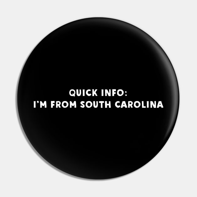 South Carolina Cool & Funny Pin by Novel_Designs