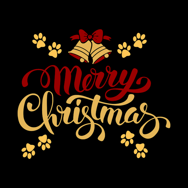 Merry Christmas With Dog Paw by NICHE&NICHE