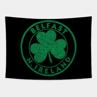 Belfast N Ireland Shamrock Sign Green Tapestry