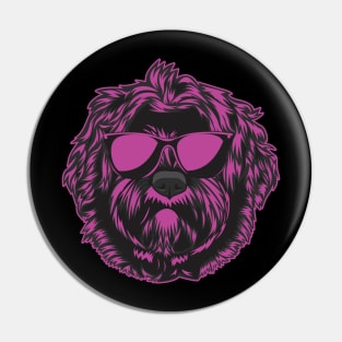 Portuguese Water Dog Pink Neon Vibes Pin