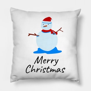 Marry Christmas Snowman Pillow