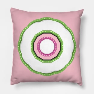 Dotted Green Circle Pillow