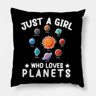 just a girl who loves planets Solar System Astrology Space Pillow