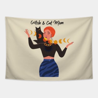 Witch & Cat Mom Tapestry