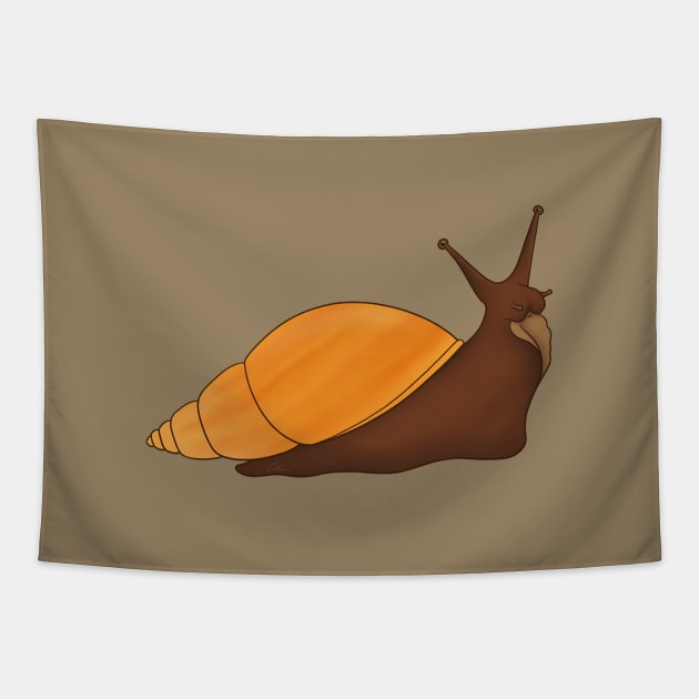 Giant African Land Snail, Achatina fulica, rodatzi Tapestry by anacecilia