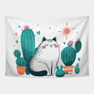 Cactus Cat Tapestry