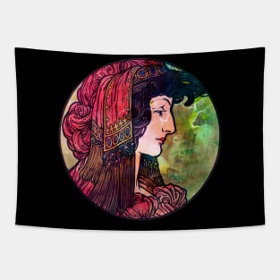 Belle Art Nouveau Lady Tapestry