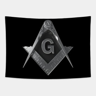 Silver Square & Compass Masonic Freemason Tapestry