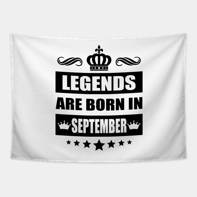 Legends Are born In September Tapestry by TheArtism